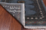 Grey Bokhara Hand-Knotted Wool Rug - 2' 7" X 3' 11"