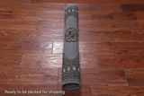 Grey Bokhara Hand-Knotted Wool Rug - 2' 7" X 3' 11"