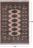 Ivory Bokhara Hand-Knotted Wool Rug - 2' 6" X 3' 10"
