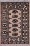Ivory Bokhara Hand-Knotted Wool Rug - 2' 6" X 3' 10"