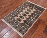 Ivory Bokhara Hand-Knotted Wool Rug - 2' 6" X 3' 10"