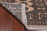 Ivory Bokhara Hand-Knotted Wool Rug - 2' 6" X 3' 10"