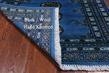 Blue Bokhara Handmade Wool Rug - 2' 7" X 3' 8"