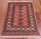 Pink Bokhara Hand-Knotted Wool Rug - 2' 8" X 4' 0"