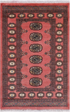Pink Bokhara Hand-Knotted Wool Rug - 2' 8" X 4' 0"