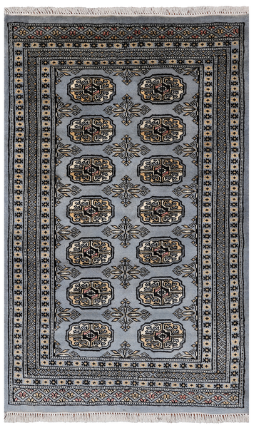 Grey Bokhara Handmade Wool Rug - 2' 7" X 4' 2"