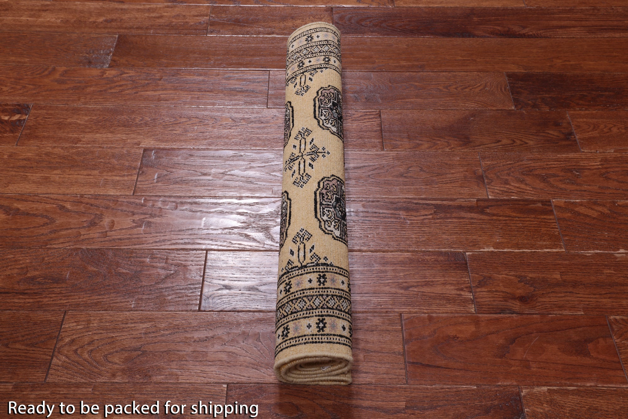 Gold Signed Bokhara Handmade Wool Rug - 2' 7" X 4' 1"