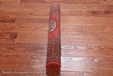 Orange Bokhara Handmade Wool Rug - 2' 6" X 3' 11"