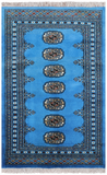 Blue Bokhara Hand Knotted Wool Rug - 2' 7" X 4' 0"