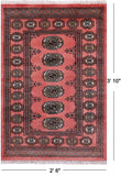 Pink Bokhara Hand-Knotted Wool Rug - 2' 6" X 3' 10"