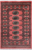 Pink Bokhara Hand-Knotted Wool Rug - 2' 6" X 3' 10"