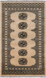 Ivory Bokhara Hand Knotted Wool Rug - 2' 7" X 4' 2"