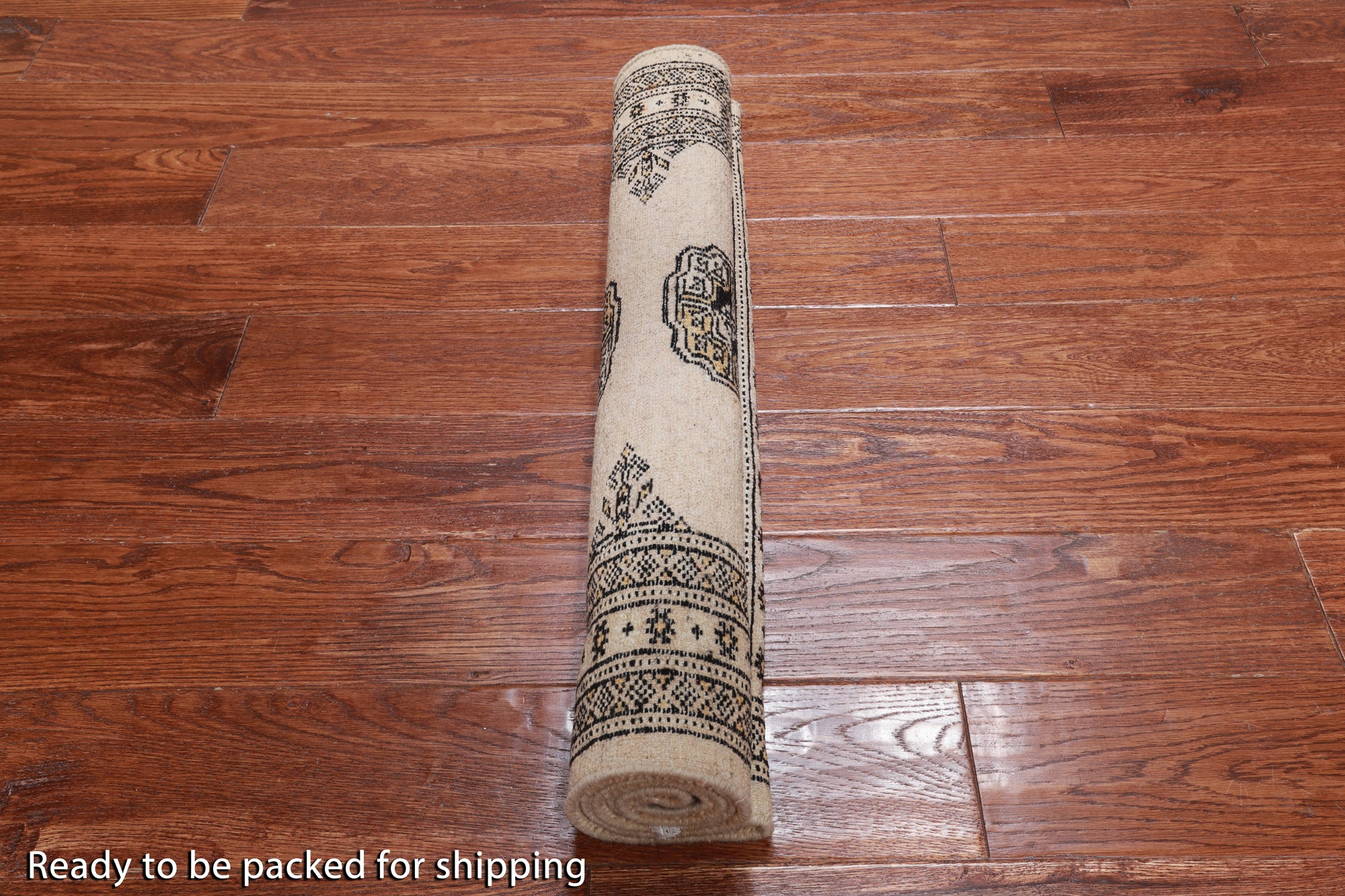 Ivory Bokhara Hand Knotted Wool Rug - 2' 7" X 4' 2"
