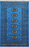 Blue Bokhara Handmade Wool Rug - 2' 6" X 4' 0"