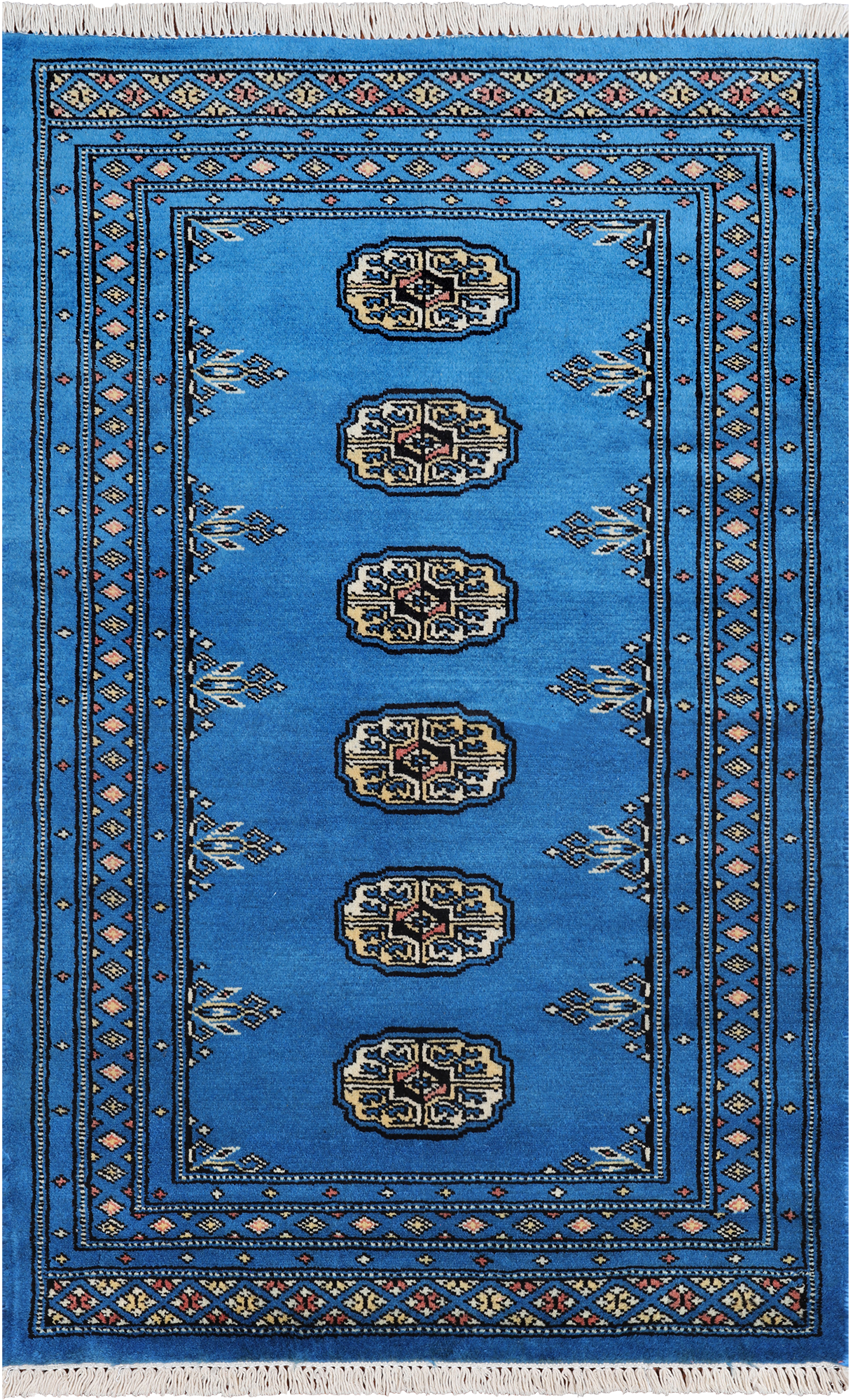 Blue Bokhara Handmade Wool Rug - 2' 6" X 4' 0"