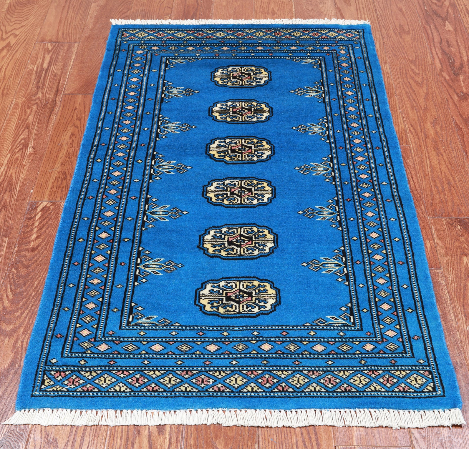 Blue Bokhara Handmade Wool Rug - 2' 6" X 4' 0"