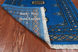 Blue Bokhara Handmade Wool Rug - 2' 6" X 4' 0"