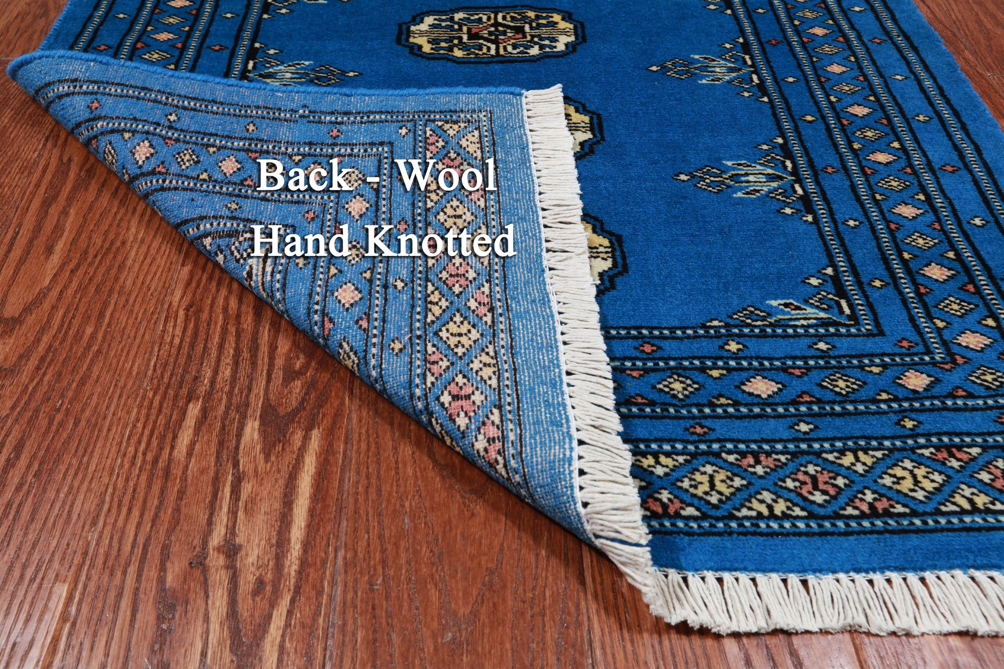 Blue Bokhara Handmade Wool Rug - 2' 6" X 4' 0"