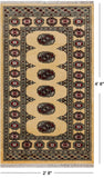 Gold Bokhara Hand-Knotted Wool Rug - 2' 8" X 4' 6"