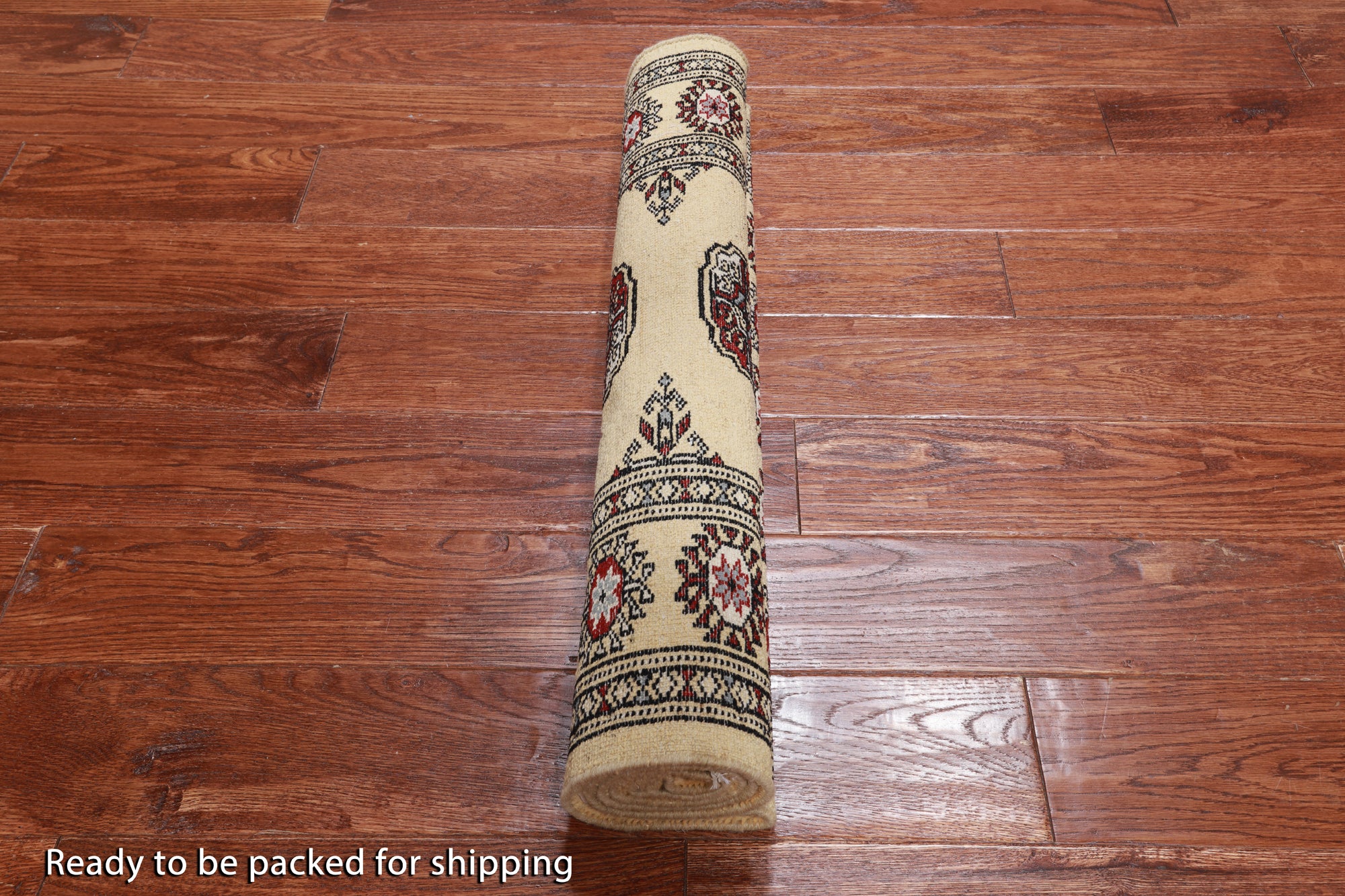 Gold Bokhara Hand-Knotted Wool Rug - 2' 8" X 4' 6"