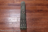 Green Bokhara Hand Knotted Wool Rug - 2' 7" X 4' 2"
