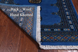 Blue Bokhara Handmade Wool Rug - 2' 7" X 3' 11"