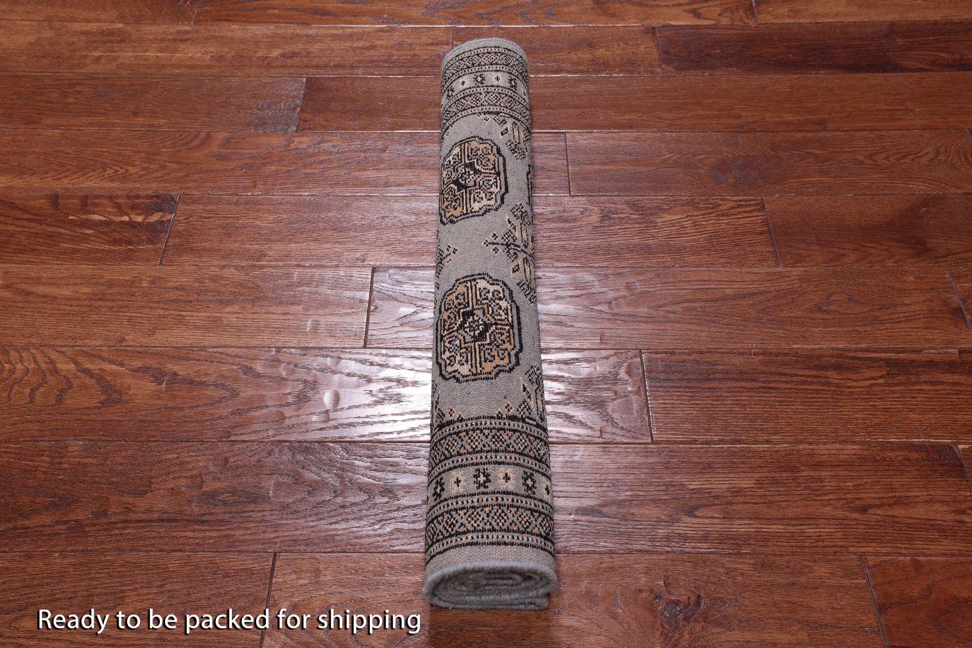 Grey Bokhara Handmade Wool Rug - 2' 6" X 4' 2"