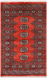 Orange Bokhara Hand Knotted Wool Rug - 2' 6" X 4' 0"