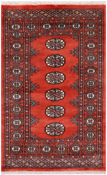 Orange Bokhara Hand Knotted Wool Rug - 2' 6" X 4' 0"