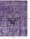 Purple Persian Overdyed Hand Knotted Wool Area Rug - 8' 10" X 11' 9" - Golden Nile