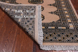Beige Bokhara Hand-Knotted Wool Rug - 2' 7" X 4' 2"
