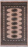 Beige Bokhara Hand-Knotted Wool Rug - 2' 7" X 4' 2"