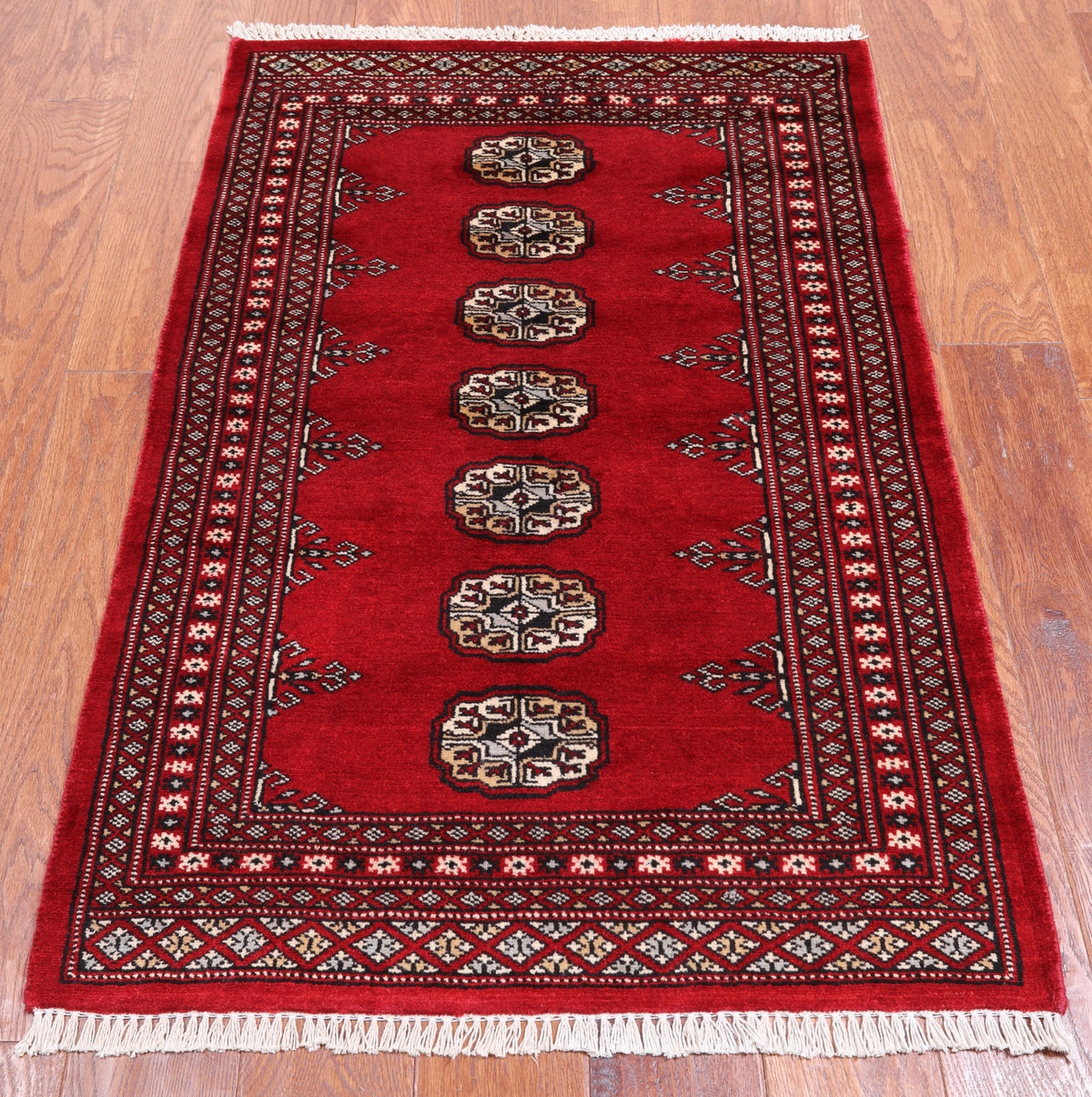 Red Bokhara Hand-Knotted Wool Rug - 2' 6" X 4' 0"
