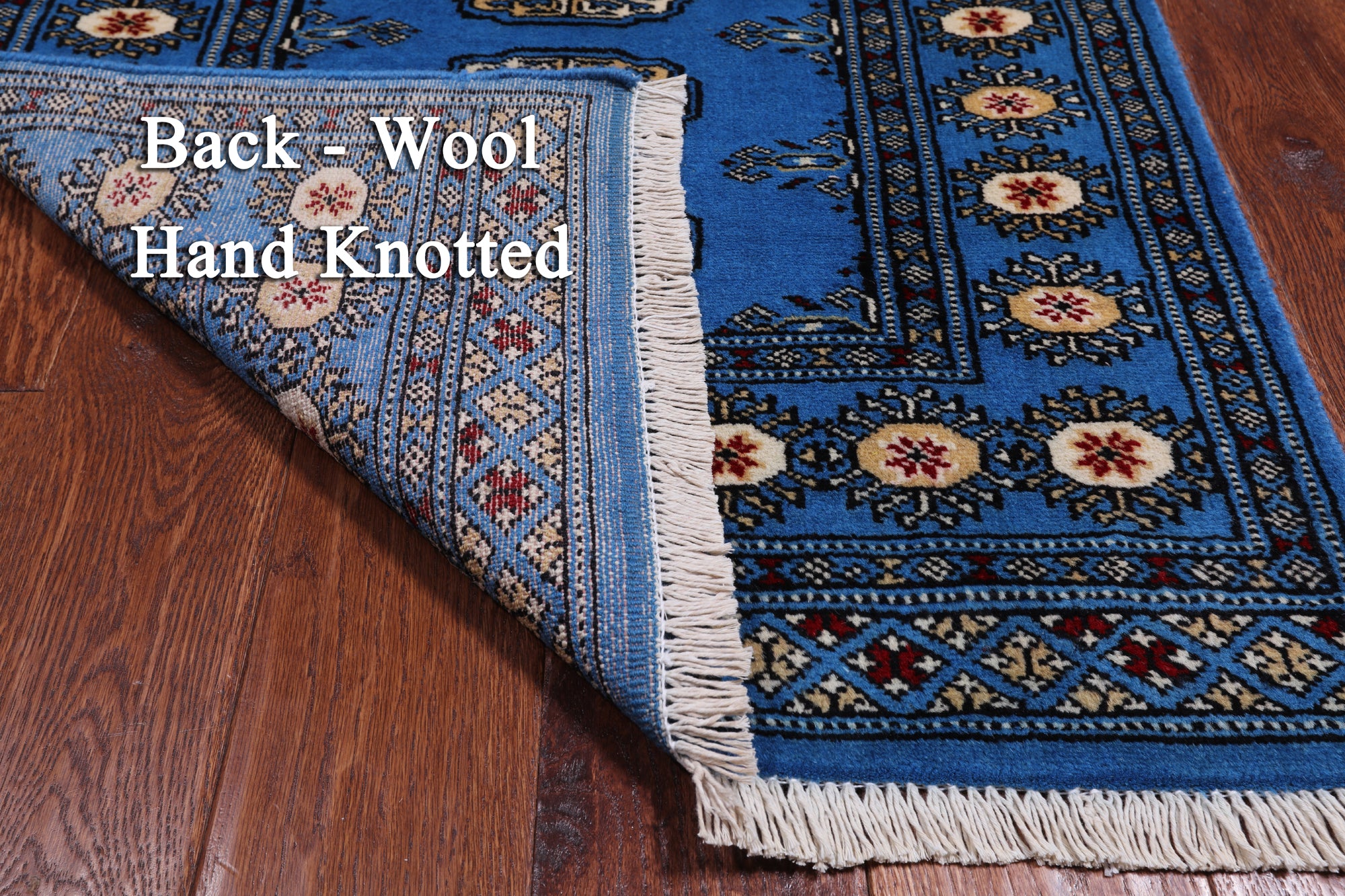 Blue Bokhara Hand-Knotted Wool Rug - 2' 6" X 4' 1"