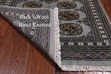 Grey Bokhara Handmade Wool Rug - 2' 7" X 4' 1"