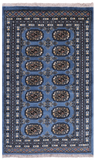 Blue Bokhara Hand-Knotted Wool Rug - 2' 7" X 4' 2"