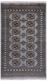 Grey Bokhara Handmade Wool Rug - 2' 7" X 4' 2"