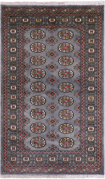 Grey Bokhara Hand-Knotted Wool Rug - 3' 0" X 5' 0"