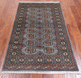 Grey Bokhara Hand-Knotted Wool Rug - 3' 0" X 5' 0"