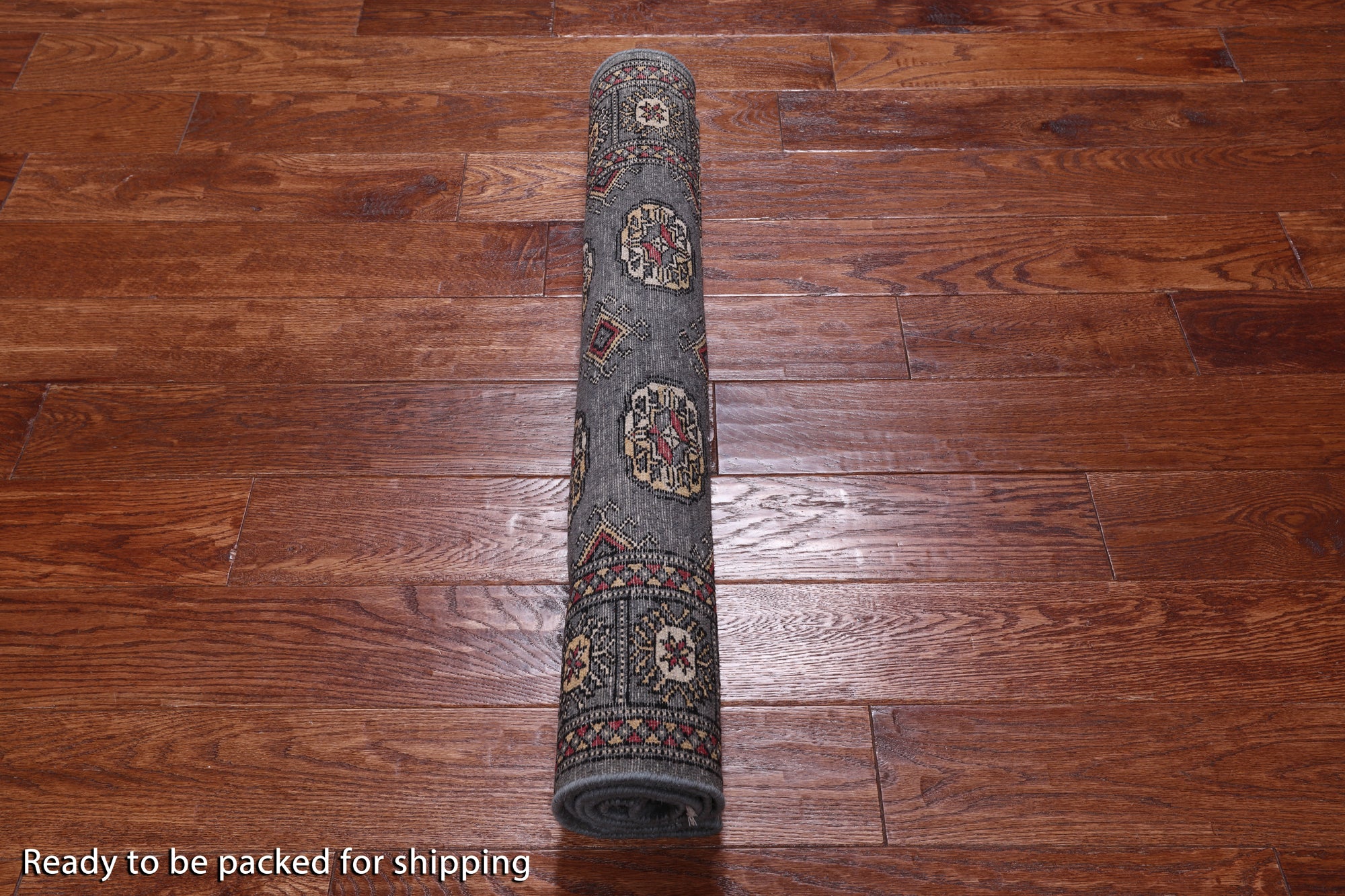 Grey Bokhara Hand-Knotted Wool Rug - 3' 0" X 5' 0"