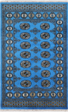 Blue Bokhara Hand-Knotted Wool Rug - 3' 1" X 5' 0"