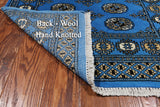 Blue Bokhara Hand-Knotted Wool Rug - 3' 1" X 5' 0"