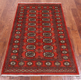 Rust Bokhara Hand-Knotted Wool Rug - 3' 1" X 5' 4"
