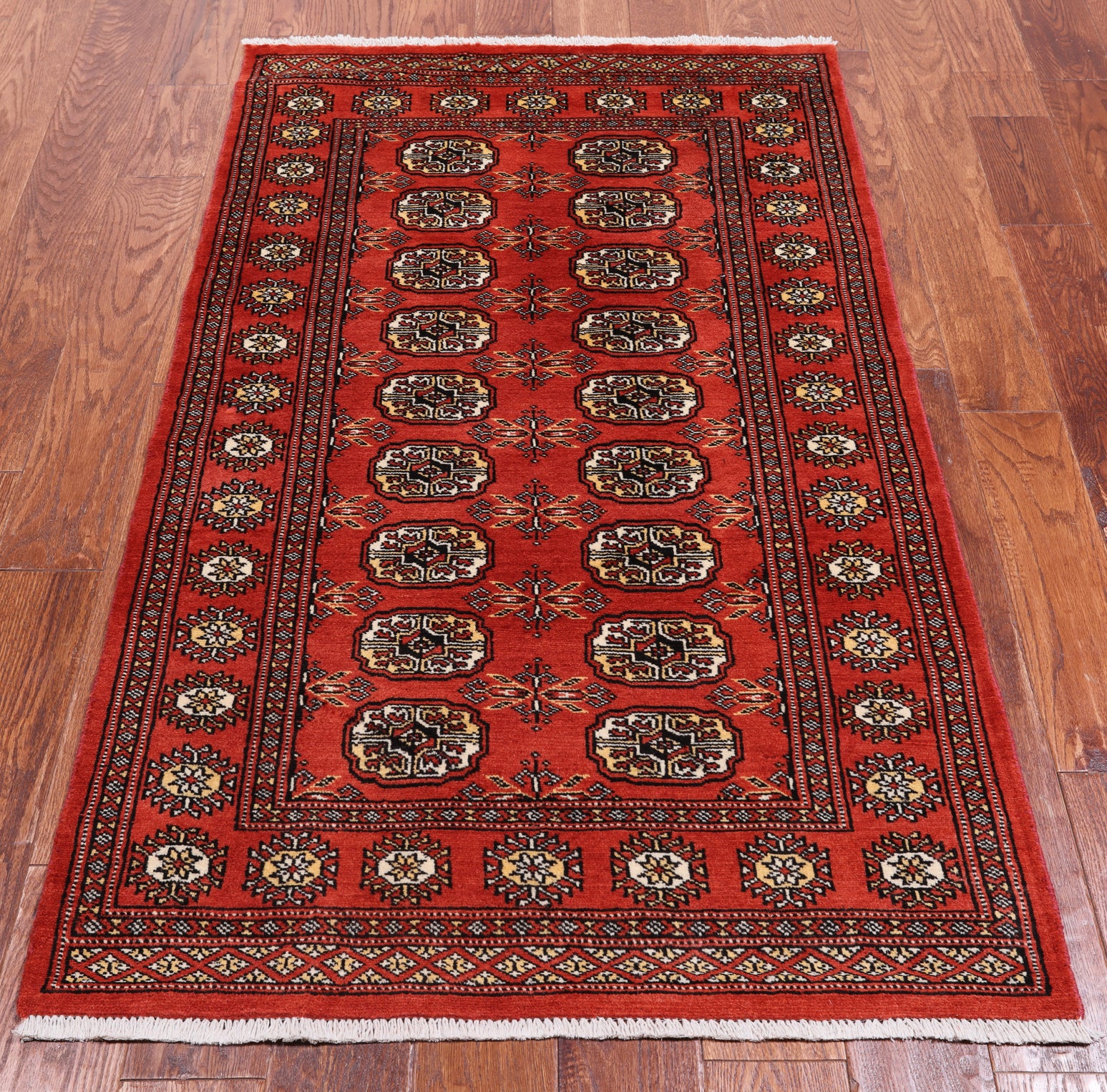 Rust Bokhara Hand-Knotted Wool Rug - 3' 1" X 5' 4"