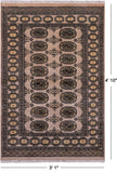 Ivory Bokhara Handmade Wool Rug - 3' 1" X 4' 10"
