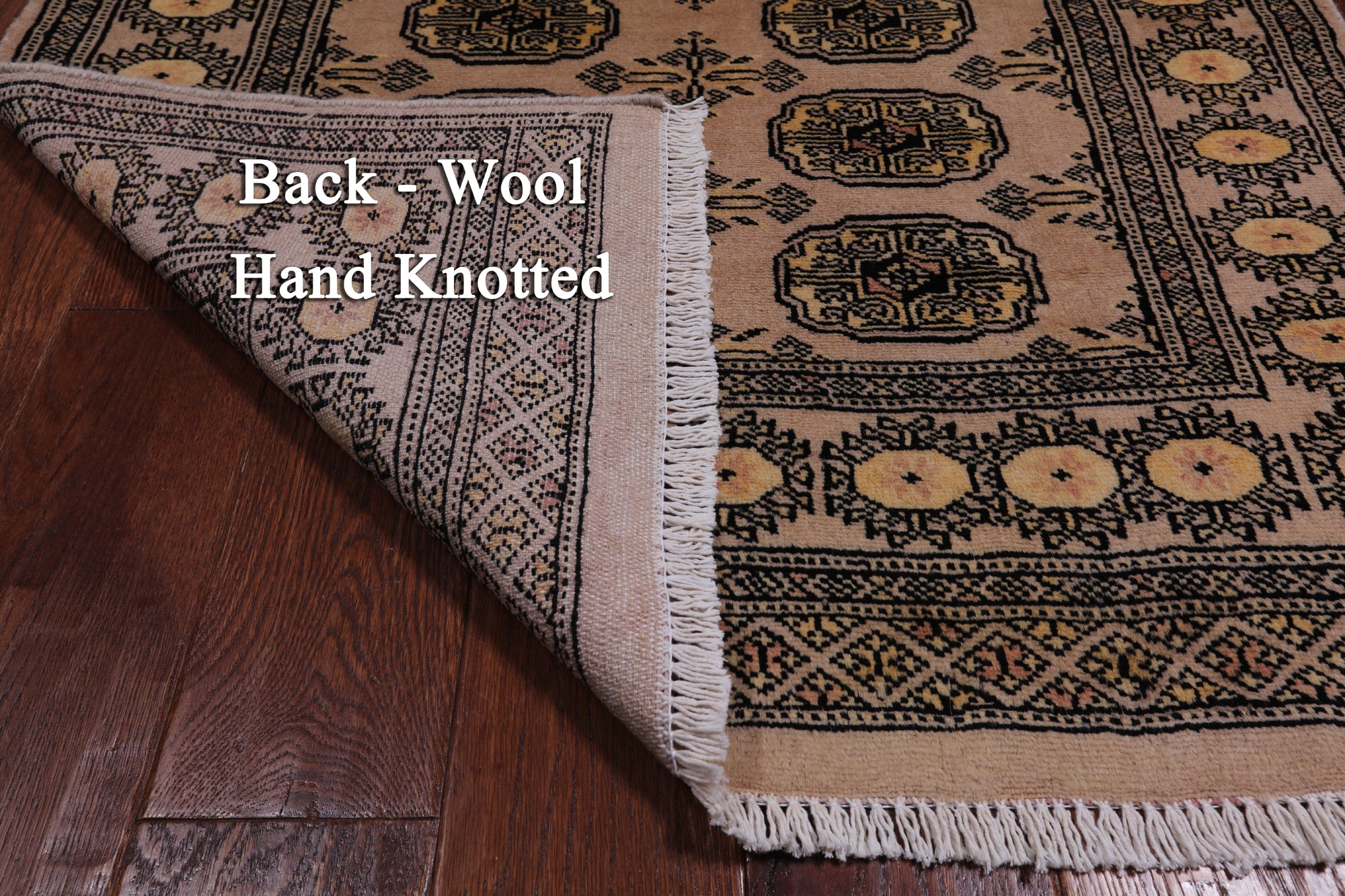 Ivory Bokhara Handmade Wool Rug - 3' 1" X 4' 10"