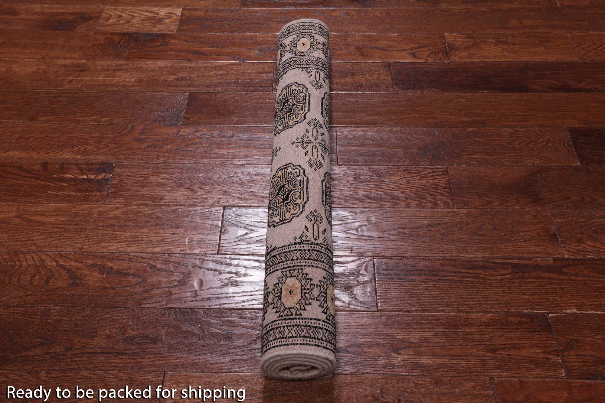 Ivory Bokhara Handmade Wool Rug - 3' 1" X 4' 10"