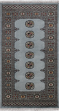 Grey Bokhara Handmade Wool Rug - 3' 1" X 5' 4"