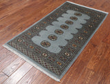 Grey Bokhara Handmade Wool Rug - 3' 1" X 5' 4"