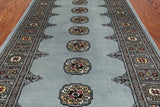 Grey Bokhara Handmade Wool Rug - 3' 1" X 5' 4"